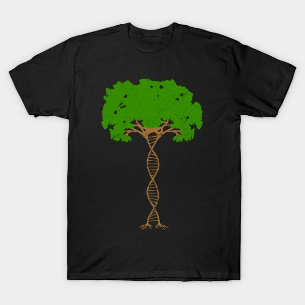 DNA Double Helix Tree - Science Biologist T-Shirt by jkshirts